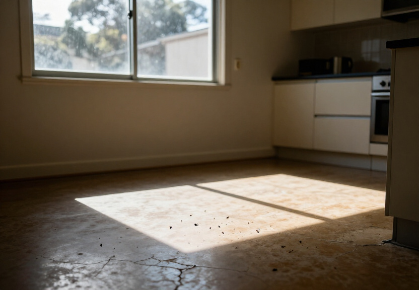 Cockroach infestation in a Smithfield kitchen before treatment